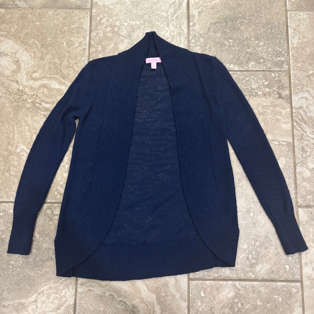 Lilly Pulitzer Women's Amalie Cardigan Navy‎ Blue sz XXS